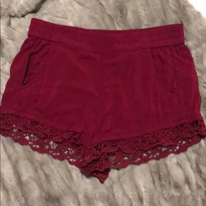 Express burgundy shorts